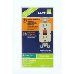 Leviton 15 Amp Self-Test SmartlockPro Slim Duplex GFCI Outlet, Ivory -Surge Protectors Sales Store ivory leviton electrical outlets receptacles r71 gfnt1 0ri d4 1000