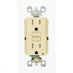 Leviton 15 Amp 125-Volt Duplex SmarTest Self-Test SmartlockPro Tamper Resistant GFCI Outlet, Ivory