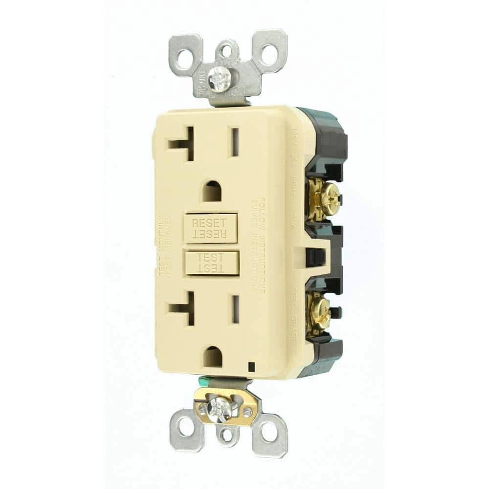 Leviton 20 Amp 125-Volt Duplex SmarTest Self-Test SmartlockPro Tamper Resistant GFCI Outlet, Ivory 5 Leviton 20 Amp 125-Volt Duplex SmarTest Self-Test SmartlockPro Tamper Resistant GFCI Outlet, Ivory - Image 5