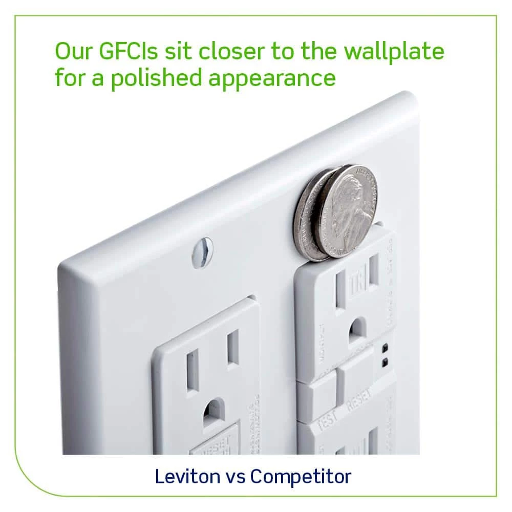 Leviton 20 Amp 125-Volt Duplex SmarTest Self-Test SmartlockPro Tamper Resistant GFCI Outlet, Ivory 3 Leviton 20 Amp 125-Volt Duplex SmarTest Self-Test SmartlockPro Tamper Resistant GFCI Outlet, Ivory - Image 3