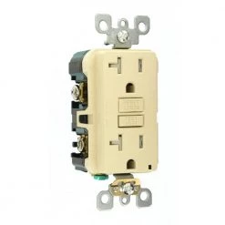 Leviton 20 Amp 125-Volt Duplex SmarTest Self-Test SmartlockPro Tamper Resistant GFCI Outlet, Ivory 11 Leviton 20 Amp 125-Volt Duplex SmarTest Self-Test SmartlockPro Tamper Resistant GFCI Outlet, Ivory -Surge Protectors Sales Store ivory leviton electrical outlets receptacles r91 gftr2 0ki a0 1000