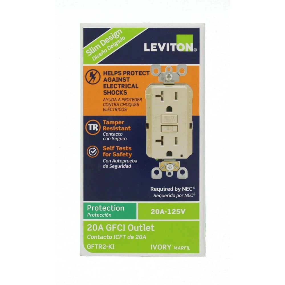 Leviton 20 Amp 125-Volt Duplex SmarTest Self-Test SmartlockPro Tamper Resistant GFCI Outlet, Ivory 7 Leviton 20 Amp 125-Volt Duplex SmarTest Self-Test SmartlockPro Tamper Resistant GFCI Outlet, Ivory - Image 7