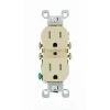 Leviton 15 Amp Tamper Resistant Duplex Outlet, Ivory
