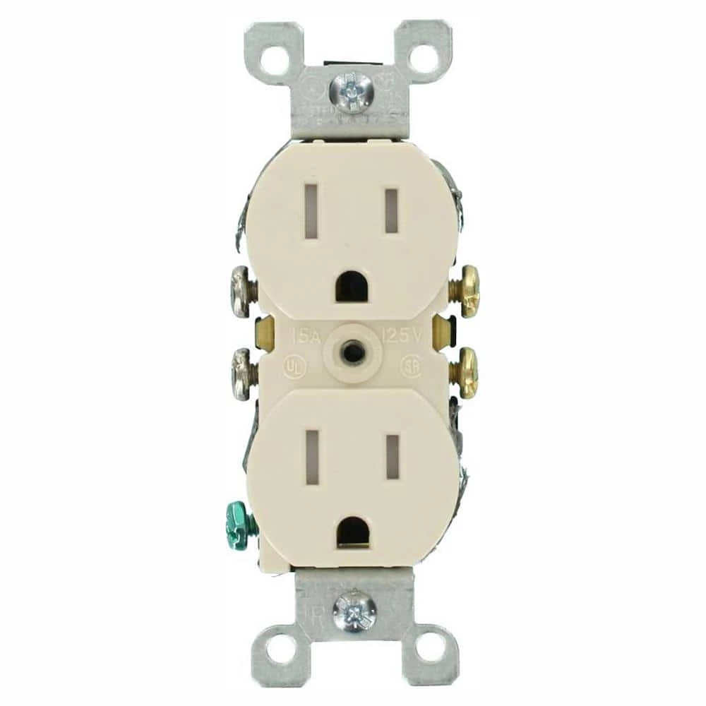 Leviton 15 Amp Tamper-Resistant Duplex Outlet, Light Almond (10-Pack) 1 Leviton 15 Amp Tamper-Resistant Duplex Outlet, Light Almond (10-Pack)