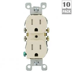 Leviton 15 Amp Tamper-Resistant Duplex Outlet, Light Almond (10-Pack) 11 Leviton 15 Amp Tamper-Resistant Duplex Outlet, Light Almond (10-Pack) -Surge Protectors Sales Store light almond leviton electrical outlets receptacles m26 t5320 tmp 66 1000
