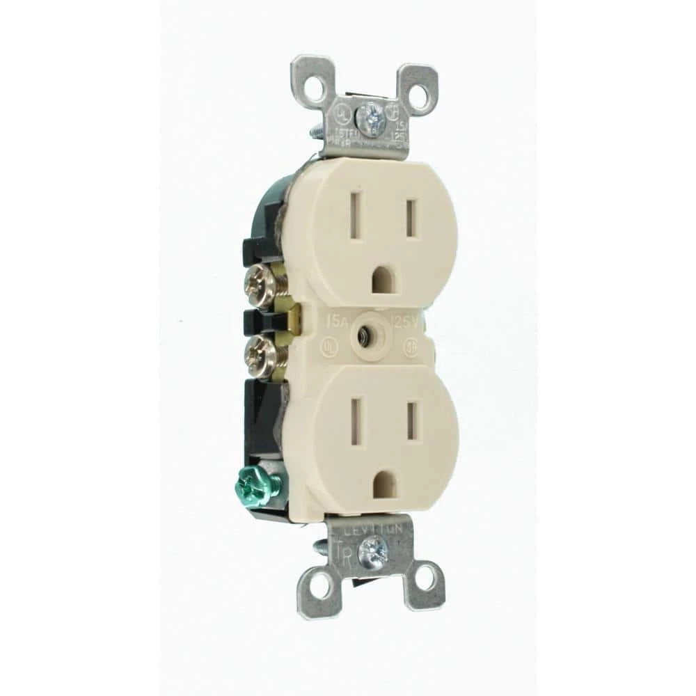 Leviton 15 Amp Tamper-Resistant Duplex Outlet, Light Almond (10-Pack) 2 Leviton 15 Amp Tamper-Resistant Duplex Outlet, Light Almond (10-Pack) - Image 2