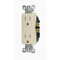 Leviton Decora 15 Amp Tamper-Resistant Duplex Outlet, Light Almond (10-Pack) -Surge Protectors Sales Store light almond leviton electrical outlets receptacles m26 t5325 tmp 40 1000