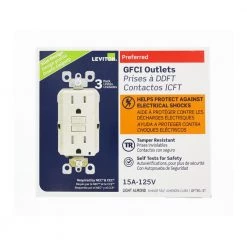 Leviton 15 Amp 125-Volt Duplex SmarTest Self-Test SmartlockPro Tamper Resistant GFCI Outlet, Light Almond (3-Pack) -Surge Protectors Sales Store light almond leviton electrical outlets receptacles m96 gftr1 03t d4 1000