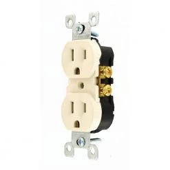 Leviton 15 Amp Residential Grade Grounding Duplex Outlet, Light Almond 7 Leviton 15 Amp Residential Grade Grounding Duplex Outlet, Light Almond -Surge Protectors Sales Store light almond leviton electrical outlets receptacles r56 05320 00t 40 1000
