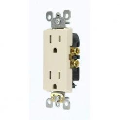 Leviton Decora 15 Amp Residential Grade Self Grounding Duplex Outlet, Light Almond -Surge Protectors Sales Store light almond leviton electrical outlets receptacles r56 05325 0ts 40 1000
