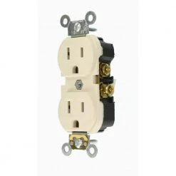Leviton 15 Amp Commercial Grade Duplex Outlet, Light Almond -Surge Protectors Sales Store light almond leviton electrical outlets receptacles r56 cbr15 00t 40 1000