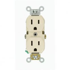Leviton 15 Amp Commercial Grade Duplex Outlet, Light Almond