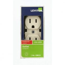 Leviton 15 Amp Commercial Grade Duplex Outlet, Light Almond -Surge Protectors Sales Store light almond leviton electrical outlets receptacles r56 cbr15 00t fa 1000
