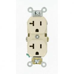 Leviton 20 Amp Commercial Grade Duplex Outlet, Light Almond