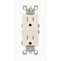 Leviton Decora 15 Amp Tamper-Resistant Duplex Outlet, Light Almond