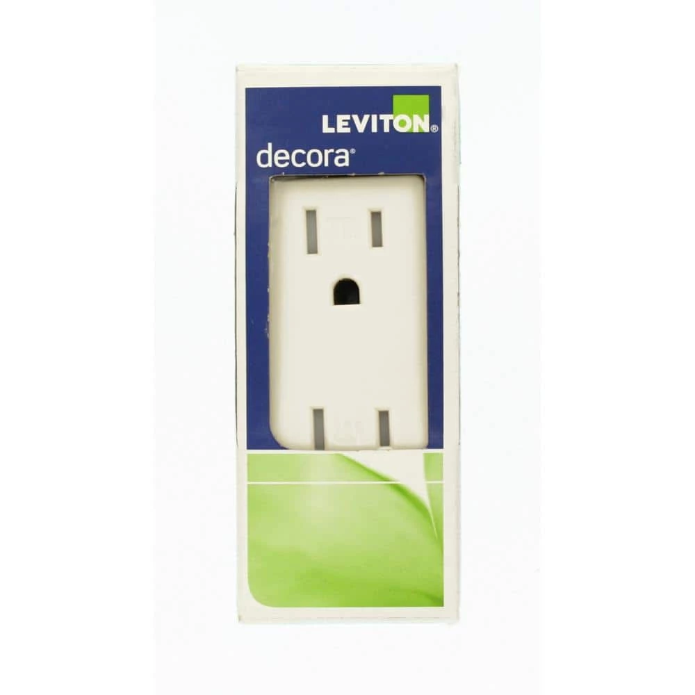 Leviton Decora 15 Amp Tamper-Resistant Duplex Outlet, Light Almond 5 Leviton Decora 15 Amp Tamper-Resistant Duplex Outlet, Light Almond - Image 5