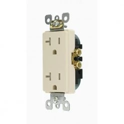 Leviton Decora 20 Amp Ultrasonic Tamper Resistant Duplex Outlet, Light Almond -Surge Protectors Sales Store light almond leviton electrical outlets receptacles r58 t5825 00t 40 1000