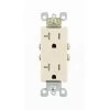 Leviton Decora 20 Amp Ultrasonic Tamper Resistant Duplex Outlet, Light Almond