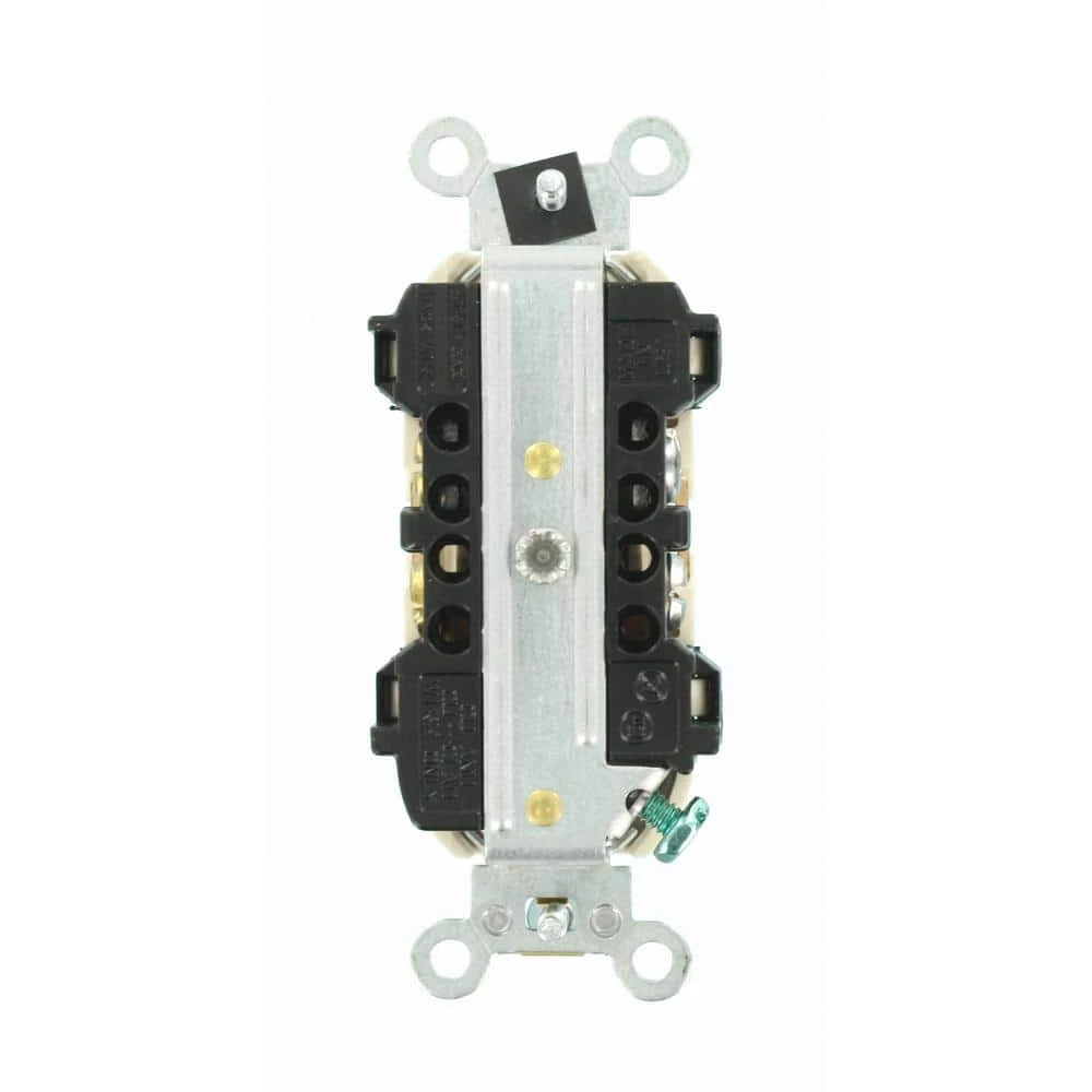Leviton 20 Amp Industrial Grade Heavy Duty Self Grounding Duplex Outlet, Light Almond 4 Leviton 20 Amp Industrial Grade Heavy Duty Self Grounding Duplex Outlet, Light Almond - Image 4