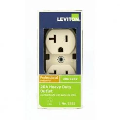 Leviton 20 Amp Industrial Grade Heavy Duty Self Grounding Duplex Outlet, Light Almond 9 Leviton 20 Amp Industrial Grade Heavy Duty Self Grounding Duplex Outlet, Light Almond -Surge Protectors Sales Store light almond leviton electrical outlets receptacles r76 05352 0ts fa 1000