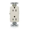 Leviton Decora Plus 15 Amp Industrial Grade Duplex Outlet, Light Almond