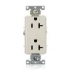 Leviton Decora Plus 20 Amp Industrial Grade Duplex Outlet, Light Almond