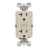 Leviton 20 Amp Self-Test SmartlockPro Slim Duplex GFCI Outlet, Light Almond