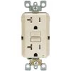 Leviton 20 Amp 125-Volt Duplex SmarTest Self-Test SmartlockPro Tamper Resistant GFCI Outlet, Light Almond