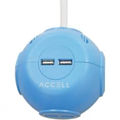 Accell Power Cutie 6 ft. 3-Outlet Surge Protector with USB Charging Ports -Surge Protectors Sales Store light blue accell surge protectors d080b 049a 44 1000