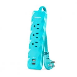 CyberPower 3 ft. 3-Outlet 2-USB Surge Protector -Surge Protectors Sales Store mint green cyberpower surge protectors p303umt c3 1000