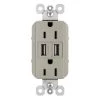 Legrand radiant 15 Amp 125 Volt Duplex Outlet with 3.1 Amp USB, Nickel