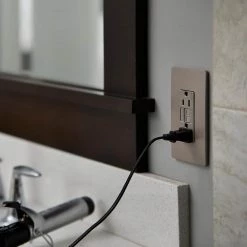 Legrand radiant 15 Amp 125 Volt Tamper Resistant GFCI Residential/Commercial Decorator Duplex Outlet, Nickel -Surge Protectors Sales Store nickel legrand electrical outlets receptacles 1597trnicc4 66 1000