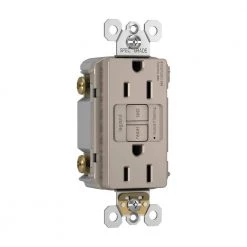 Legrand radiant 15 Amp 125 Volt Tamper Resistant GFCI Residential/Commercial Decorator Duplex Outlet, Nickel -Surge Protectors Sales Store nickel legrand electrical outlets receptacles 1597trnicc4 c3 1000