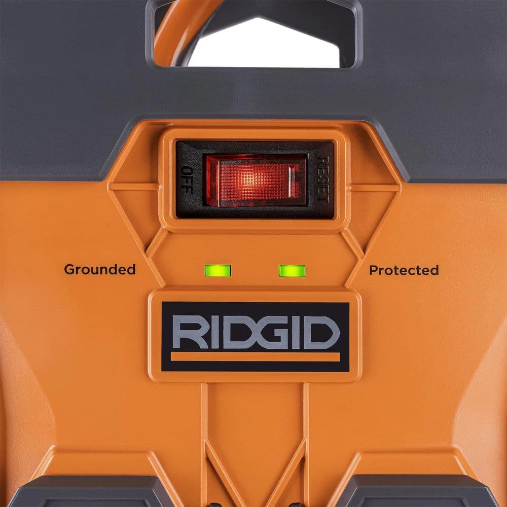 RIDGID 10 ft. Cord 10-Outlet, 2.4 Amp USB-A, 15-Watt USB-C, 4200J Surge Protector 6 RIDGID 10 ft. Cord 10-Outlet, 2.4 Amp USB-A, 15-Watt USB-C, 4200J Surge Protector - Image 6