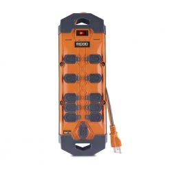 Surge Protectors Sales Store 36 RIDGID 10 ft. Cord 10-Outlet, 2.4 Amp USB-A, 15-Watt USB-C, 4200J Surge Protector