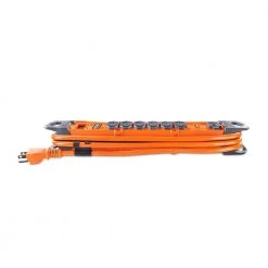 RIDGID 8 ft. Cord 6-Outlet 2 USB-A 2100J Surge Protector -Surge Protectors Sales Store orange ridgid surge protectors rg608u 4f 1000