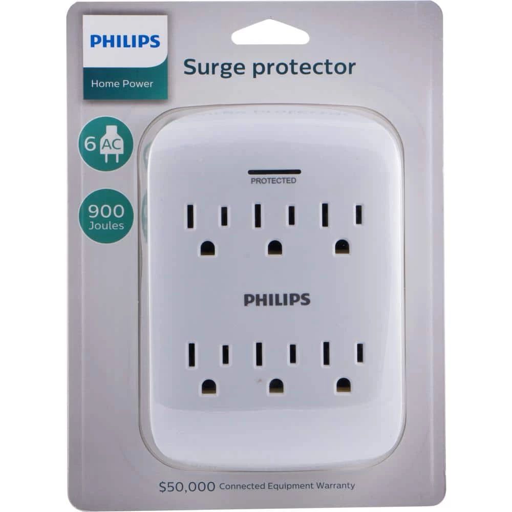 Philips 6-Outlet Surge Protector Tap 6 Philips 6-Outlet Surge Protector Tap - Image 6