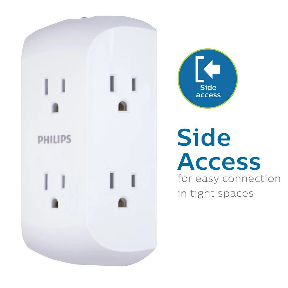 Philips Grounded Tap 6-Outlets with Resettable Circuit Breaker 3 Philips Grounded Tap 6-Outlets with Resettable Circuit Breaker - Image 3