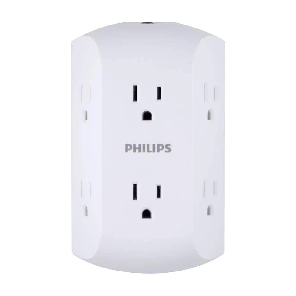 Philips Grounded Tap 6-Outlets with Resettable Circuit Breaker 1 Philips Grounded Tap 6-Outlets with Resettable Circuit Breaker