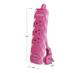 CyberPower 3 ft. 3-Outlet 2-USB 280J Surge Protector 11 CyberPower 3 ft. 3-Outlet 2-USB 280J Surge Protector -Surge Protectors Sales Store pink cyberpower surge protectors p303upk 40 1000