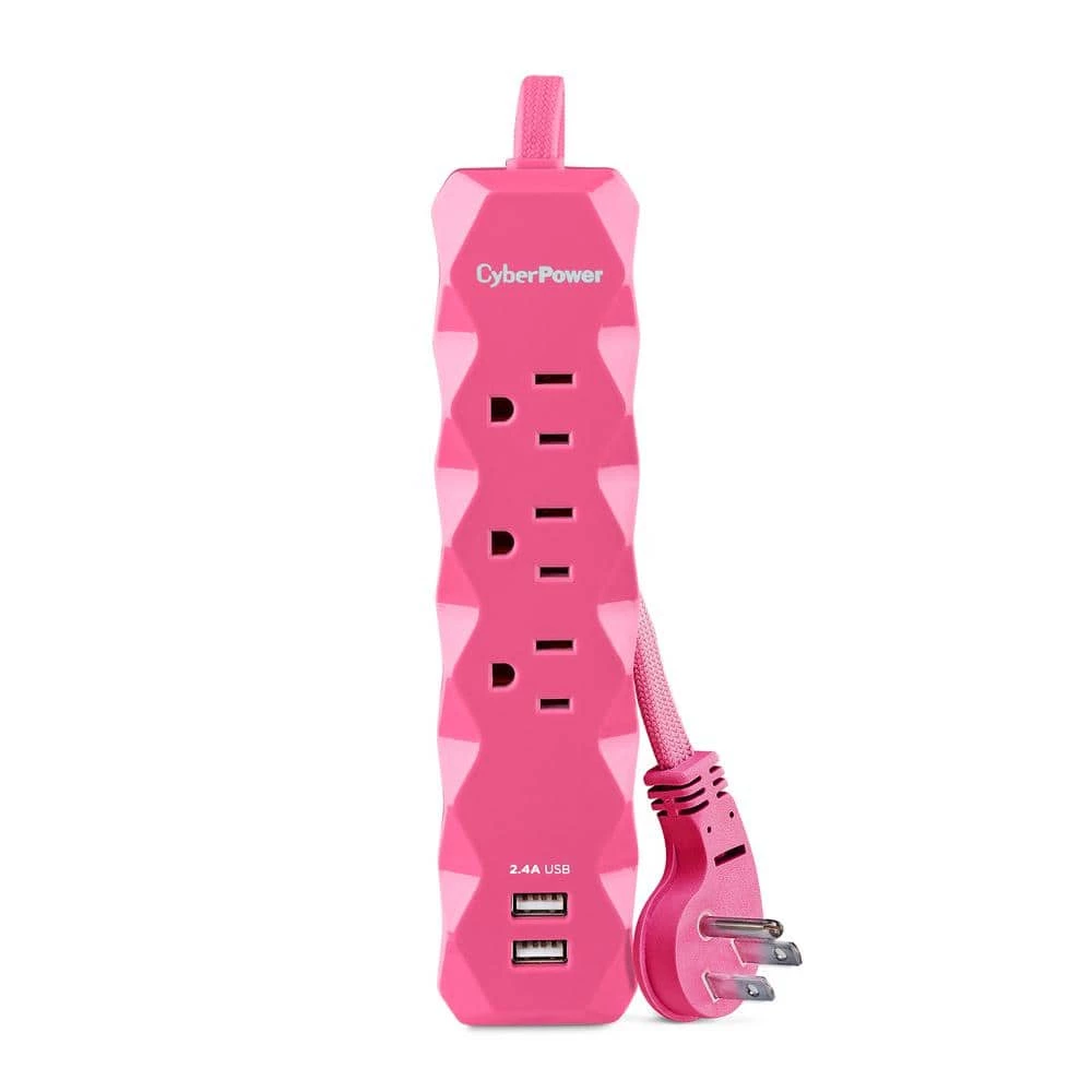 CyberPower 3 ft. 3-Outlet 2-USB 280J Surge Protector 1 CyberPower 3 ft. 3-Outlet 2-USB 280J Surge Protector