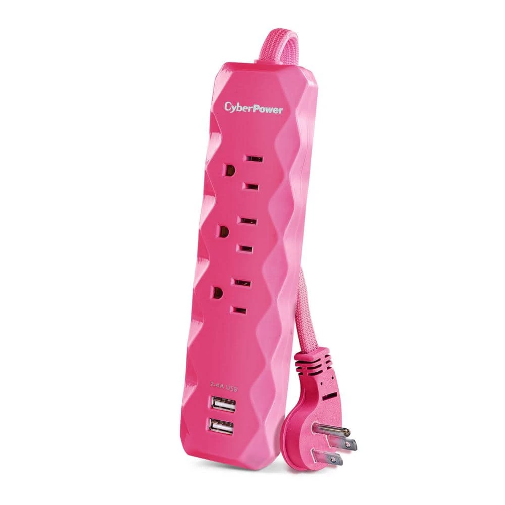 CyberPower 3 ft. 3-Outlet 2-USB 280J Surge Protector 2 CyberPower 3 ft. 3-Outlet 2-USB 280J Surge Protector - Image 2