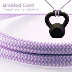 Cordinate 6-Outlet Surge Protector Power Strip Flat Plug Braided Cord Decorative 3 ft. Power Cord, Purple -Surge Protectors Sales Store purple cordinate surge protectors 41639 44 1000