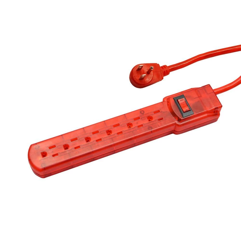 GoGreen Power 3 ft. Cord Red 6-Outlet Translucent Designer Series Surge Protector (160 Joules) 1 GoGreen Power 3 ft. Cord Red 6-Outlet Translucent Designer Series Surge Protector (160 Joules)