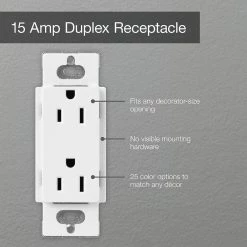 Lutron Claro 15 Amp Duplex Outlet, Snow -Surge Protectors Sales Store snow lutron electrical outlets receptacles scr 15 sw 1d 1000