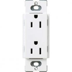Lutron Claro 15 Amp Duplex Outlet, Snow