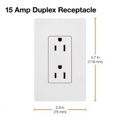 Lutron Claro 15 Amp Duplex Outlet, Snow -Surge Protectors Sales Store snow lutron electrical outlets receptacles scr 15 sw 66 1000