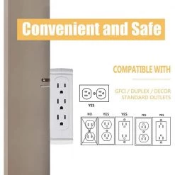Unbranded 8-Outlet Wall Outlet Extende Surge Protector Multi-Functional Outlet Wall Plug (2-Pack) -Surge Protectors Sales Store surge protectors bos cyd0 xqyu 44 1000