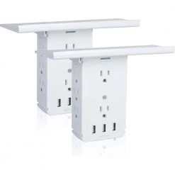 Unbranded 8-Outlet Wall Outlet Extende Surge Protector Multi-Functional Outlet Wall Plug (2-Pack)