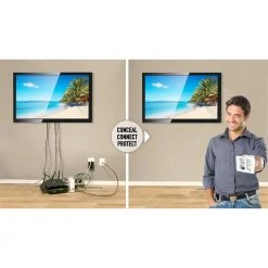 Epic Connect Flat Panel 2-Outlet TV Surge Protected Power Outlet Relocator -Surge Protectors Sales Store surge protectors ec iws1 31 1000